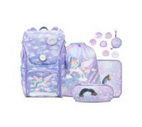 GMT for Kids Zaino per la scuola, set da 6 pezzi, ergonomico, volume espandibile, borsa per la scuola, per ragazze, ragazzi, bambini, scuola elementare, unicorno, 1-6 ° classe, zaino 23 l, Unicorno
