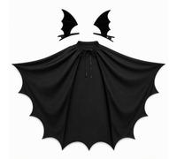 Gmubjux Set di 2 costumi da pipistrello da donna: mantello e mollette per capelli