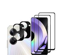 GMUJIAO [2+2 Pack Compatibile con Realme 10 PRO per Pellicola Prottetiva & Pellicola Fotocamera,Protezione Schermo Anti Graffio,Durezza 9H[Anti-Graffio]-Nero