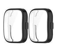 GMUJIAO [2 Pack Compatibile con Amazfit Bip 5 per Cover,Custodia in Morbido Silicone di Gel AntiGraffio in TPU,Anti-Graffio Protettiva Case-Nero