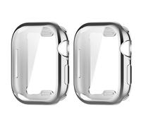 GMUJIAO [2 Pack Compatibile con Apple Watch Series 10 42mm per Cover,Custodia in Morbido Silicone di Gel AntiGraffio in TPU,Anti-Graffio Protettiva Case-d'Argento