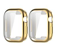 GMUJIAO [2 Pack Compatibile con Apple Watch Series 10 46mm per Cover,Custodia in Morbido Silicone di Gel AntiGraffio in TPU,Anti-Graffio Protettiva Case-d'oro