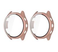 GMUJIAO [2 Pack Compatibile con Garmin Forerunner 165 per Cover,Custodia Rigida con Vetro Temperato,Protezione Totale Ultra Sottile HD Clear Pellicola Protettiva-Rosa