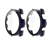 GMUJIAO [2 Pack Cover per Garmin Forerunner 265 S,Custodia Rigida con Vetro Temperato,Protezione Totale Ultra Sottile HD Clear Pellicola Protettiva-Blu