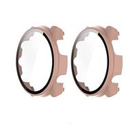 GMUJIAO [2 Pack Cover per Garmin Forerunner 965,Custodia Rigida con Vetro Temperato,Protezione Totale Ultra Sottile HD Clear Pellicola Protettiva-Rosa