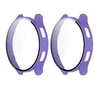 GMUJIAO [2 Pack Cover per Samsung Galaxy Watch 6 40mm,Custodia Rigida con Vetro Temperato,Protezione Totale Ultra Sottile HD Clear Pellicola Protettiva-Viola