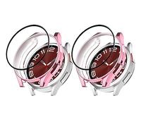 GMUJIAO [2 Pack Cover per Samsung Galaxy Watch 6 Classic 47mm,Custodia in Morbido Silicone di Gel AntiGraffio in TPU,Anti-Graffio Protettiva Case-Rosa