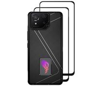 GMUJIAO Compatibile con ASUS ROG Phone 8 PRO per Cover,Custodia Sottile Morbida TPU Silicone Copertura con 2 Proteggi Schermo in Vetro Temperato[Antigoccia,Antiscivolo]-Nero