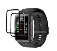 GMUJIAO Compatibile con Huawei Watch D2 per Cinturino,Silicone Cinturino di Ricambio con 2 Pellicola Salvaschermo,Cinturini in Silicone Compatible con Huawei Watch D2[Anti-Graffio]-Nero