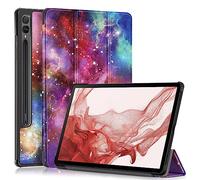 GMUJIAO Compatibile con Samsung Galaxy Tab S9 Fe Plus 12.4 inch per Custodia,Custodia per Telefono in Pelle PU Ultrasottile con Funzione di Supporto con Tre Supporti Pieghevoli-Galassia