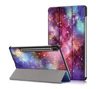 GMUJIAO Custodia Compatibile con Samsung Galaxy Tab S7 Fe 12.4 inch (Model:T736),Custodia per Telefono in Pelle PU Ultrasottile con Funzione di Supporto con Tre Supporti Pieghevoli-Galassia