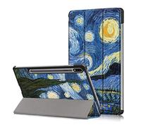 GMUJIAO Custodia Compatibile con Samsung Galaxy Tab S7 Fe 12.4 inch (Model:T736),Custodia per Telefono in Pelle PU Ultrasottile con Funzione di Supporto con Tre Supporti Pieghevoli-Cielo Stellato
