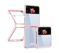 GMUJIAO Custodia per Samsung Galaxy Z Flip 4 5G,Guscio Paraurti AntiGraffio Antiurto per PC Cover Protettiva Avanzata Trasparente Rigida [Ultra Sottile]-Placcatura in Oro Rosa