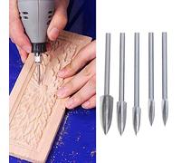 Gmuret Set di 5 coltelli per Intaglio del Legno, Trapano per Intaglio e Incisione del Legno per Intaglio del Legno, molatura, Incisione Adatto per utensile Multifunzione Dremel
