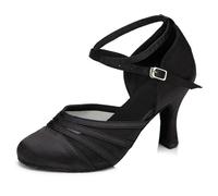 GMVZGQW Scarpe jazz per donna latino scarpe da ballo per ragazze signore indoor sala da ballo tango scarpe da ballo per danza, Tacco nero 7,5 cm, 9.5