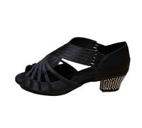 GMVZGQW Scarpe Jazz per Donna Salsa Scarpe da ballo Ragazza Scarpe da ballo per le Donne Latino Scarpe da ballo Latino Scarpe da ballo per la danza, Tacco nero a 4,5 cm, 44 EU