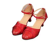 GMVZGQW Scarpe jazz per donna scarpe da ballo latino per le donne paillettes sandali femminili adulti suola morbida indoor sala da ballo tango scarpa punta chiusa Salsa scarpe da ballo per la danza