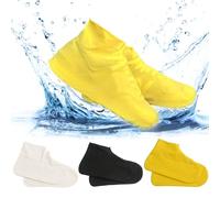 GmwyCzV 3 Paia Copriscarpe Impermeabili Lavabili, Riutilizzabile Copriscarpe Pioggia Gomma, Antiscivolo Copriscarpe Antipioggia Moto, per Giornate Pioggia all'aperto, Nevose e Strade Fangose (Unisex)