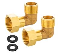 GmwyCzV Ottone Tubo Gomito 90°, 3/4" Curva Ottone, DN20, Femmina/Maschio, Gomito Doccia per Raccordi Idraulici, Raccordo Ottones per Rubinetto, Acqua Potabile, Radiatore, Tubi Gas