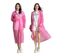 GmwyCzV Poncho Impermeabile, Poncho Antipioggia con Cappuccio e Maniche per Donna e Uomo, EVA Leggero Impermeabile Riutilizzabile Impermeabile, per Concerti, Campeggio, Escursionismo, Pesca, Rosa