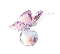 GmwyCzV Statuetta a Forma di Farfalla, Farfalla in Vetro con Base a Sfera, Ornamento a Forma di Farfalla in Cristallo, Soprammobile di Cristallo a Forma di Farfalla per Eventi Speciali e Case (Rosa)