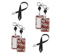 GMYG 2Pcs Anime Cartoon Stampe Porta Badge per Carte ID, Porta Carte Scorrevole, Porta Badge a Bobina Retrattile con Ganci Aragosta, Portachiavi, Carte Protezioni, Prodotti per Ufficio Scuola