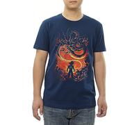 GMYG Dragon Son Goku Ball Drago di Fuoco Maglietta da Uomo/Donna Giapponese Anime Alta qualità 100% Cotone T-Shirt(Blu Marino,L)