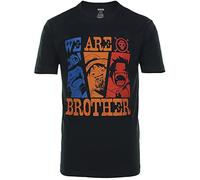 GMYG Maglietta One Ruffy Piece Monkey D Luffy Portgas D Ace Sabo Fratello Giapponese Anime Grafico Maglietta Premium 100% Cotone Manica Corta Uomo T-Shirt(Nero,XXL)