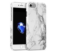 GMYLE iPhone 7 Custodia, iPhone 8 Custodia, Copertina Lucida a Scatto per iPhone 7 & 8 - [White Marble] Modello Ultra Sottile Caso Difficile Copertura Posteriore