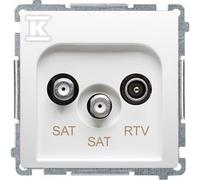 Kontakt-Simon BMZAR+SAT3.1-P2.01/11 - Presa di corrente in plastica, IP20, 75 mm, 41 mm, 75 mm