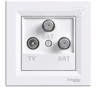 Asfora - SAT SAT TV latta End, completo, Antenna, Schneider Electric, Bianco, nuovo