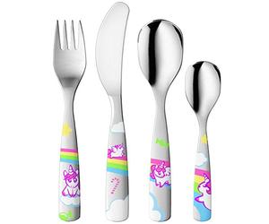 Gnali & Zani Little Unicorns - Set di 4 posate per bambini, multicolore, in acciaio inox, BIM 1/Uni