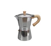 Gnali & Zani Venezia - Caffettiera per caffè espresso in alluminio, per 6 tazze, tutti i piani cottura, compresi quelli a induzione, in alluminio, manici in plastica soft touch effetto legno, da
