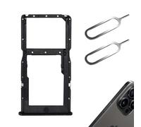 GNALIA 1 Adattatore Sim Card Telefono + 2 Aghi Estrazione, Nero, Standard, Compatibile Con Smartphone Dual Sim, Porta Schede Per Micro/Nano Sim