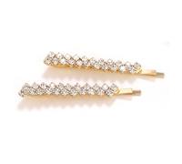 GNALIA 2 Pezzi Mollette con Strass，Mollette Capelli Metallo per Donne，accessori per capelli dorati, regalo per donne e ragazze，Moda Geometria Forcina Accessori Decorativi，oro
