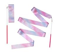GNALIA 2 Pezzi Nastro da Ballo Dance Ribbons da 2 m Nastro da Ginnastica per Bambini Allenamento Spettacolo di Talenti Danza Artistica con Bacchetta a Nastro