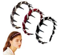 GNALIA 3 Pezzi Fasce per Capelli Zig Zag, Fascia per Capelli Ondulata, Pettine per Capelli Con Denti Di Squalo, Non-slip Teeth Hairband per Yoga, Sport, AllAperto, Trucco, Donne Lady Girl