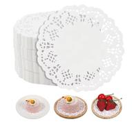 GNALIA Centrino In Pizzo Bianco, 150 Pezzi 9Cm 3.5" Rotondo Per Torte, Matrimoni, Compleanni, Dessert E Decorazioni Tavola