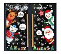 GNALIA Christmas Decorative Stickers, Christmas Door Decals, Double-Sided Festive Decorations, Reusable Static Cling Window Stickers, Removable Pvc Material