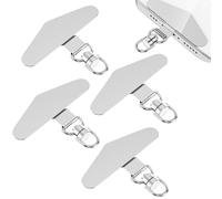 GNALIA Cordino Per Cellulare, 4 Pezzi, Argento, Acciaio Inox, Dimensioni Standard, Universale