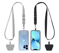 GNALIA Cordino Per Cellulare Universale, 2 Pezzi, Nero + Bianco, Lunghezza 150Cm, Con Patch