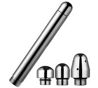 GNALIA Doccino Anale Con 3 Teste, Bacchetta Angolare Per Pulizia Intimate, Sistema Enema Doccia, 1 Pezzo + 3 Teste Ricambio, 13Cm, Argento
