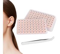 GNALIA Ear Seeds, 600 Pezzi + 1 Pinzetta, Semi Per Agopuntura Auricolare, Carta Rosa, Dimensioni Standard, Kit Digitopressione Completo