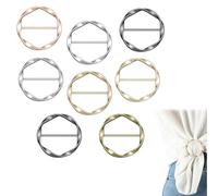 GNALIA Ferma Foulard, 8 Pezzi, Anelli Metallo, Argento Lucido 2+Argento Opaco 1+Oro 1+Oro Opaco 1+Nero 2+Bronzo Antico 1, Dimensioni Standard, Per Sciarpe Abbigliamento