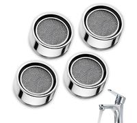 GNALIA Filtro Acqua Rubinetto 4 Pezzi Argentato 24Mm - Aeratore Rompigetto Per Cucina Bagno Lavello E Risparmio Idrico