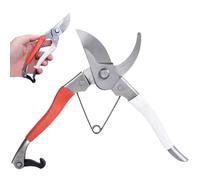 GNALIA Forbici Vendemmia 1 Pezzo, Cesoie Da Potatura Bypass Con Lame Acciaio Antiaderente, Lunghezza 20Cm, Diametro Taglio 2.2Cm, Colore Rosso Bianco