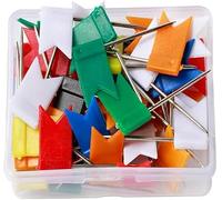 GNALIA Note Pin Con Bandierine, 80 Pezzi 24Mm 8 Colori Per Mappe Viaggi, Bacheche Sughero E Pannelli