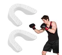 GNALIA Paradenti Sportivi 2 Pezzi Per Bambini 9-15 Anni, Colore Bianco, Dimensioni 6X5X1.8 Cm, Per Rugby Boxe E Sport Da Combattimento