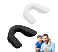 GNALIA Paradenti Sportivi - 2 Pezzi Per Bambini 9-15 Anni, Colore Nero+Bianco, Dimensioni 6X5X1.8 Cm, Per Rugby Boxe E Sport Da Combattimento.