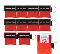 GNALIA Pocket Mask 10 Pezzi Per Primo Soccorso, Mascherina Respirazione Bocca A Bocca, Colore Rosso, Dimensioni 5X5.5 Cm